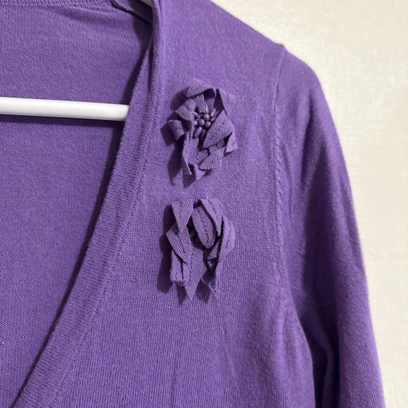OLD NAVY Cardigan Womens Sm Petite Purple V-Neck Button Front 3/4 Sleeve Cotton - Picture 3 of 6